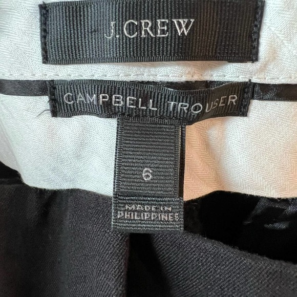 J. Crew Campbell Trouser Women's Size 6 Black Capri Straight Leg Cotton Stretch - Picture 7 of 9